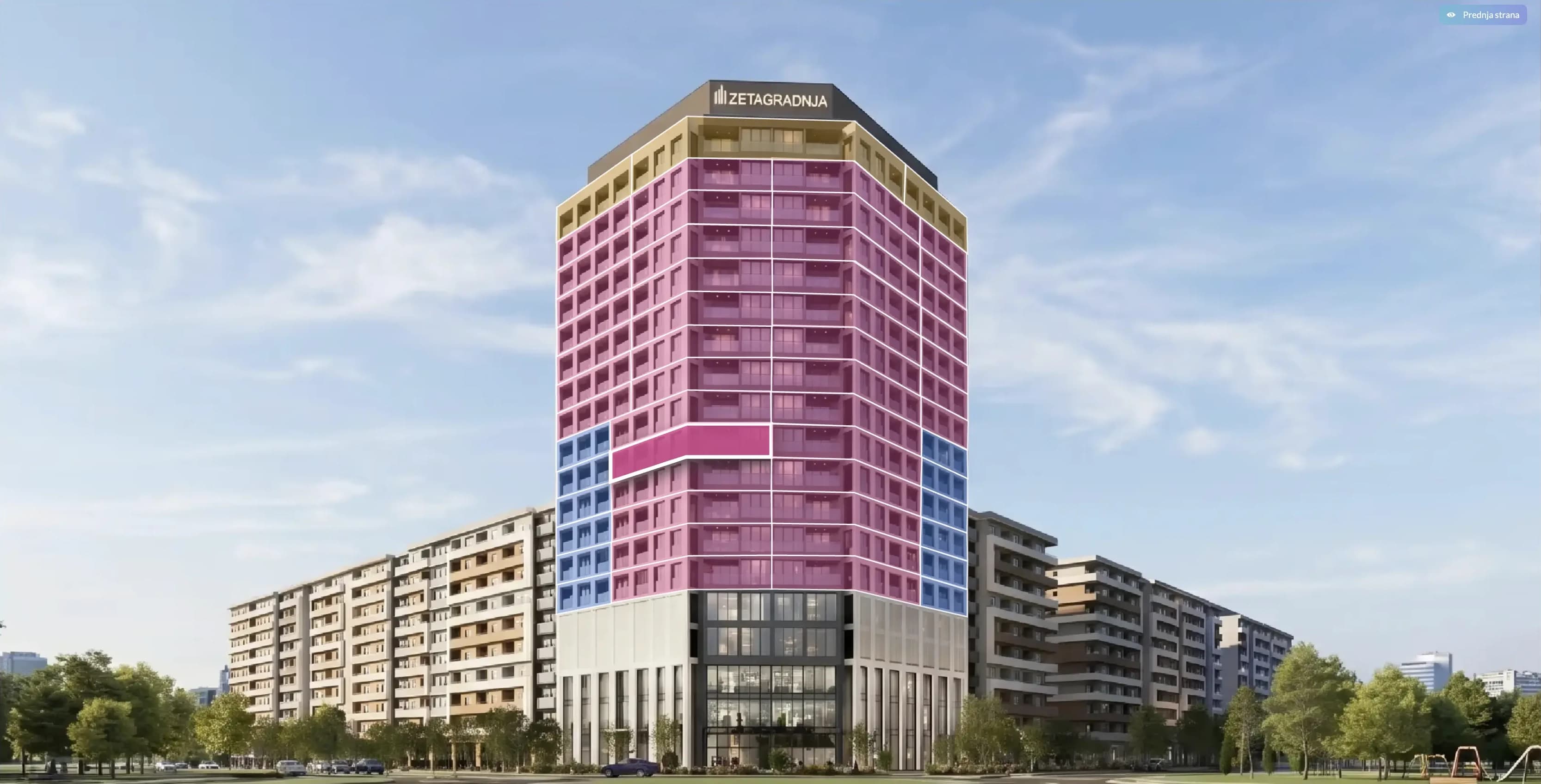 Nestorion — interaktivni showroom sa klikom na stan na fasadi