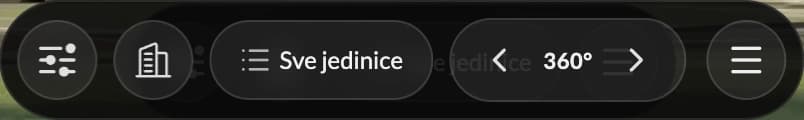 Donji meni — jedinice, 360° i navigacija